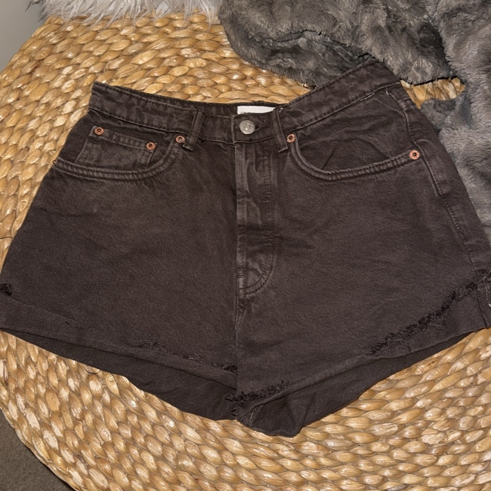 Zara dark brown jean shorts
